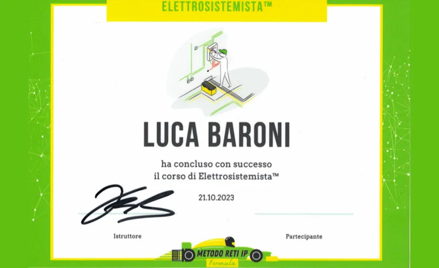 Certificato Certificazione Aggiuntiva